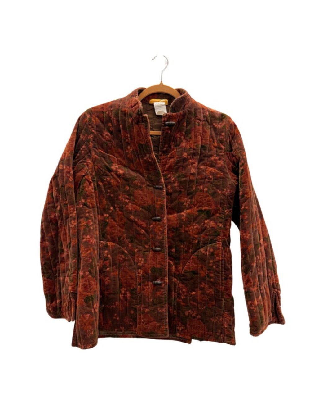 Vintage Sun 'N Sand Quilted Velvet Floral Jacket Size M Boho